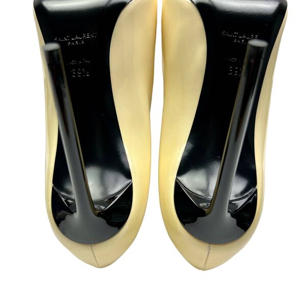 SAINT LAURENT Teddy High Vamp Patent Leather Pumps size EU 39.5 US 9.5 Coquille - Picture 11 of 14